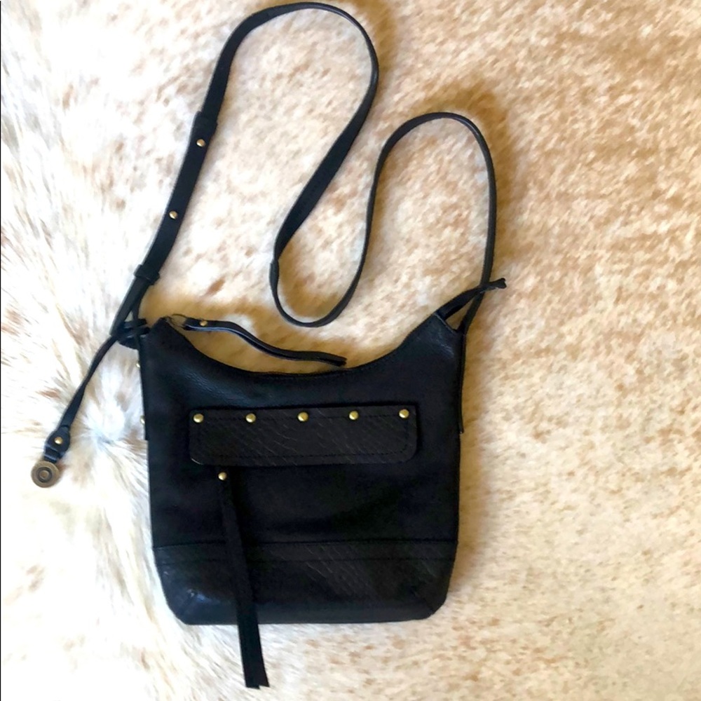 Isabella Fiore Black Leather Crossbody Bag